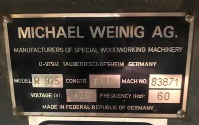 WEINIG RONDAMAT 925 PROFILE GRINDER