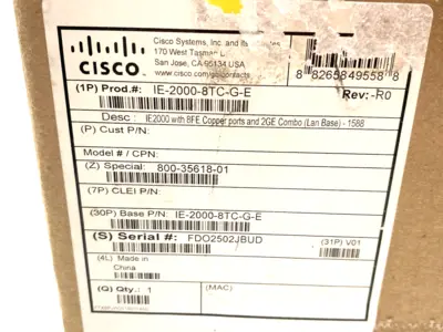 NEW CISCO INDUSTRIAL ETHERNET SWITCH 8FE PORTS, 2GE COMBO LAN BASE