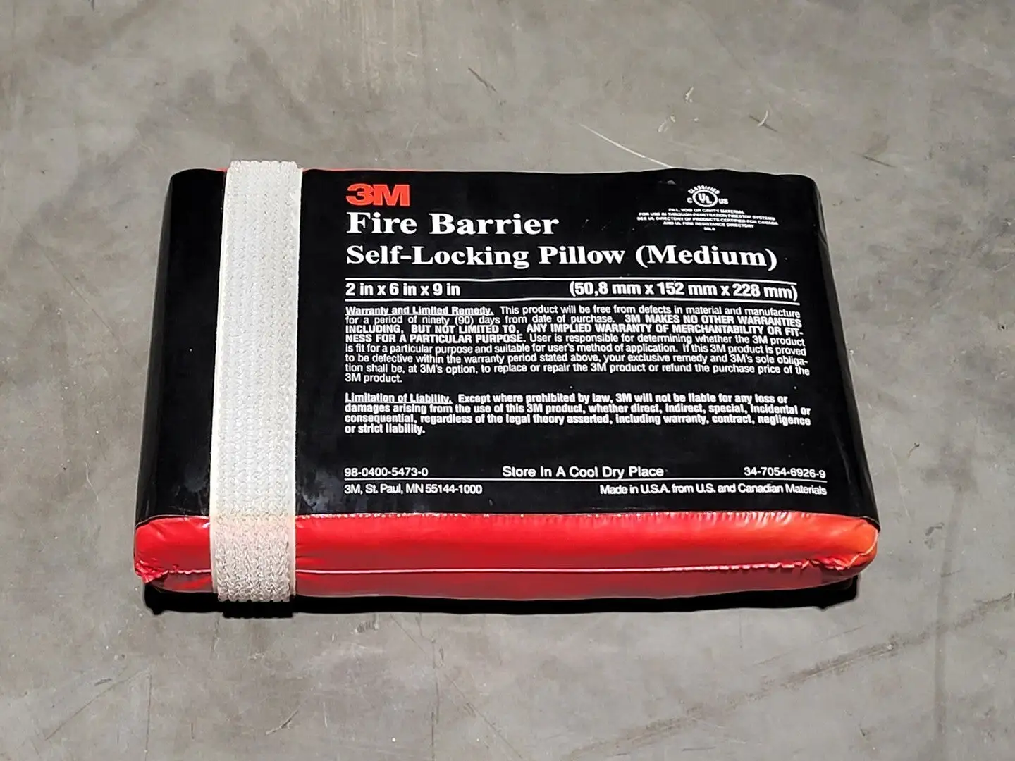 Fire Barrier Self Locking Pillow (Medium) 2"x6"x9"