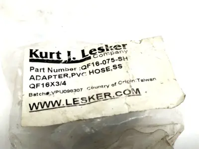 QF16-075-SH | Kurt J. Lesker  Stainless Steel Vacuum Adapter 3/4" Tube OD, KF16 - New