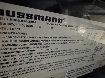 12-0003 Hussmann IDD5NL 26 Foot Insight Dairy Cooler Run