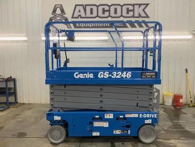 New | in-Stock 2026 GENIE GS-3246 E-DRIVE ELECTRIC SCISSOR LIFT Scissor Lifters Alberta CA | Adcock Equipment #1417636