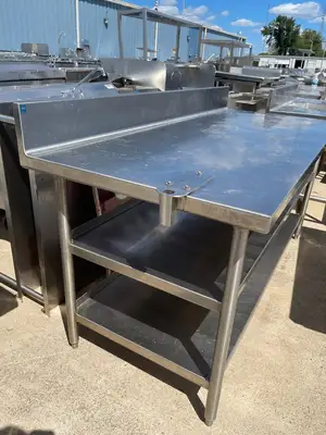 Used Falcon Restaurant Supply Used 60"X32" Heavy Stainless Steel Table with Shelves JD - SS330 Food Prep Tables Illinois US | Falcon Restaurant Supply #1375161