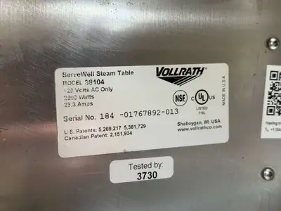 Used Vollrath Used 61" Vollrath 38104 ServeWell Electric Four Pan Sealed Well Hot Food Table 120V - TH1 Steam Tables (Food) Illinois US | Falcon Restaurant Supply #1374829