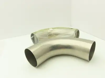 Pfeiffer 6-2WC-400H Vacuum Elbow 90 Deg Radius 4" W/ Extended Tangents Lot of 2