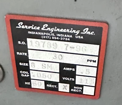SERVICE ENG. 18CCW 18" VIBRATORY FEEDER