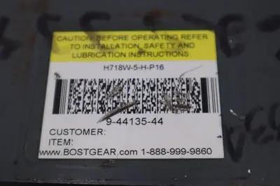 BOSTON GEAR H718-5-H-P16 Right Angle Hollow Shaft Worm Gear Speed Reducer #H981