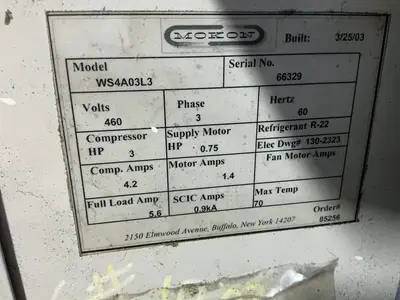 Used 2003 MOKON WS4A03L3 Chillers Ohio US | HGR 24 #1357943