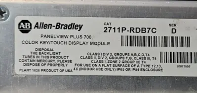 Allen Bradley 2711P-RDB7C Ser D Panelview Plus 700 (BIN633)