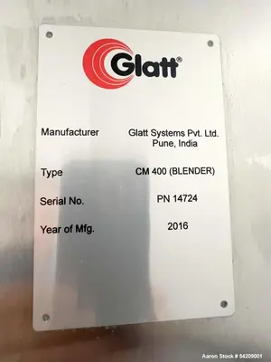 Used Glatt CM 400 Stainless Steel Column Bin Blender | 500L, 300L & 100L Bins | 2016 | HMI Controlled | 480V