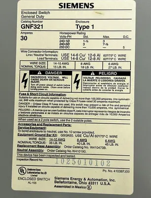 USED SIEMENS GNF321