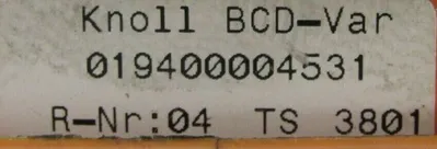 USED KNOLL MACHINE 92053-01 CIRCUIT BOARD BCD-VAR 9205301
