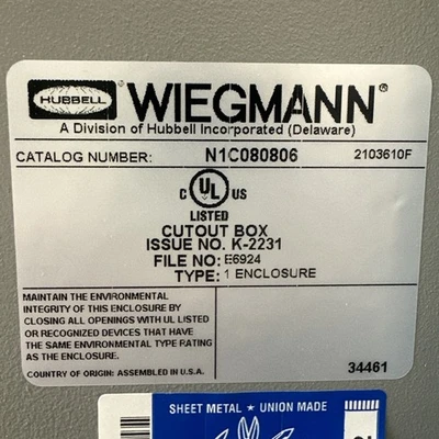 NEW Wiegmann N1C080806