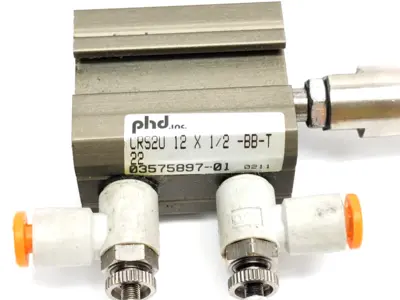 CRS2U12X1/2-BB-T22, CRS2U 12X1/2-BB-T22, CRS2U 12 X 1/2-BB-T22 | PHD CRS2U12X1/2-BB-T22 Compact Pneumatic Cylinder 0.47" Bore 0.50" Stroke - Used