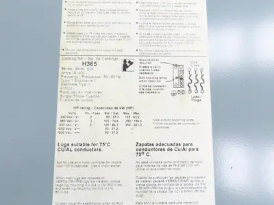 Square D H365 Safety Disconnect Switch 400A 600V 3 Pole Fused Type E04