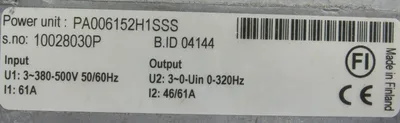REFURBISHED VACON NXS00615A2H1SSSA1A2000000 DRIVE INVERTER