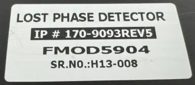 USED INDUCTOTHERM 170-9093 LOST PHASE DETECTOR FMOD5904 170-9093-7