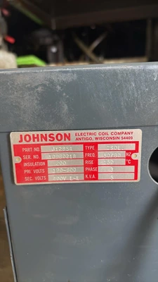 JOHNSON J12854 Transformers | Global Machine Brokers, LLC (4)