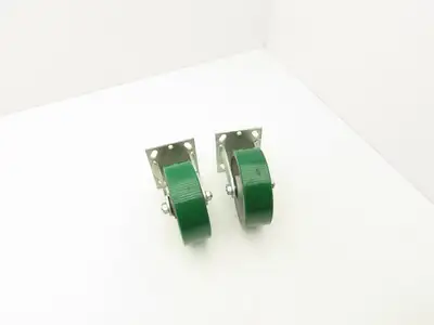 PEMCO E-6 Caster W/6" Heavy Duty Poly Covered Wheel Greaseable Bearings Lot of 2