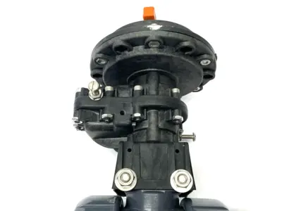 USED HAYWARD 1-1/2" TRUE UNION BALL VALVE PVC, VITON W/ SR3 SPRING RETURN ACTU
