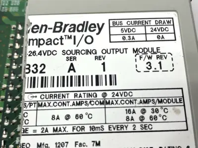 USED ALLEN-BRADLEY SER. A REV. 1 COMPACT I/O SOURCING OUTPUT MODULE