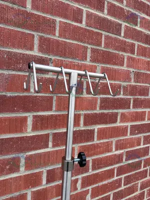 USED CENTICARE CORP C-IV-1000D-8  8 HOOK IV POLE,  SUPPORT UP TO 200 LBS