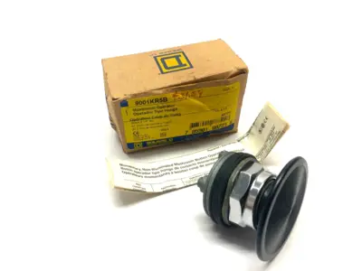 USED SQUARE D MUSHROOM HEAD OPERATOR PUSHBUTTON BLACK 2-1/4" DIA.