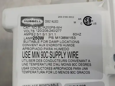 New | in-Stock HUBBELL BL-A250P8-WH Misc Electrical & Power Parts British Columbia CA | Lenmark #281403