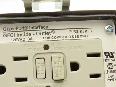 Grace Port P-R2-K3RF3 P-R2-K3RF3 GFCI N12/4 Ethernet Interface 3A CB 120VAC