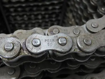 Peer 50R X100FT SP D-1 E2PIN Roller Chain #50 Riveted 100' Reel D-1 Attachment