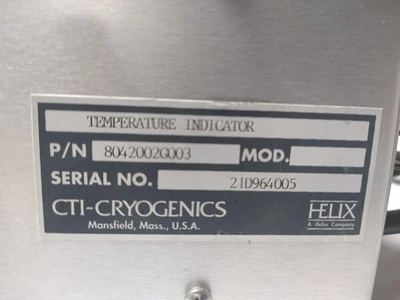 CTI Cryogenics Temperature Indicator 8042002G003 1608 Rev-6 Kelvin Display
