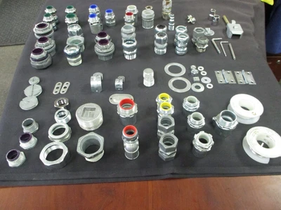 New Misc. Connectors, washers, Clamps, Couplings and Conduits (QTY 87)
