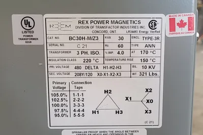 REX POWER MAGNETICS BC30H-M/Z3 Miscellaneous, Transformers | Machinery Central (6)
