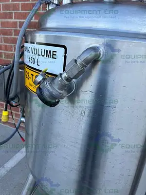 USED PRECISION STAINLESS 450 LITER STAINLESS STEEL JACKETED REACTOR 45 PSI, 3/4 MOTOR