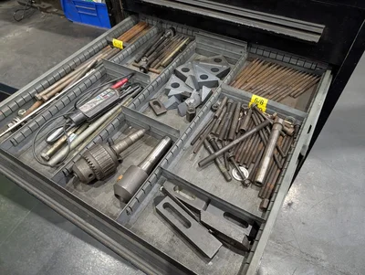 Assorted Mill & Lathe Tooling W/ 12-Drawer Modular Cabinet