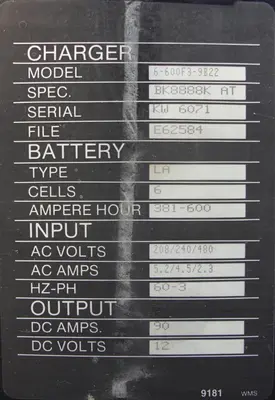 USED HAWKER BATTERIES 6-600F3-9B22