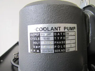 Industrial Coolant Pump 1/8HP With 24" Long x 12" Wide x 8" Deep Tank 110 VAC