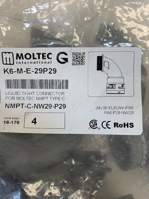 1”NPT Male Black Hard Nylon Elbow  Liquid Tight Connector For Moltec NMPType C