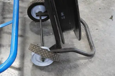 Strapping Dispenser Cart with Tool and 2 Wheel Dolly - Bad Wheels
