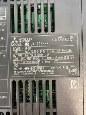 Mitsubishi MR-J4-10B-EB Ac Servo 100W Out 3Ph 170V 0-360Hz (7.5.4)
