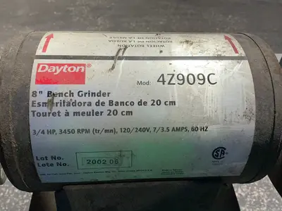 Used 2002 DAYTON 4Z909C Pedestal Type Grinders (Double End) Ohio US | HGR 24 #1437817