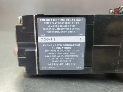 Allen Bradley 700-P000A1/B AC Relay w/700-PT/B Pneu. Time Delay Relay. 4E-36