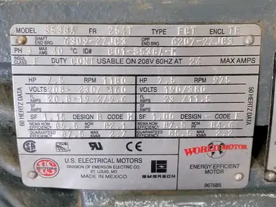 USED U.S ELECTRICAL MOTORS S538A