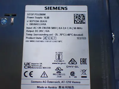 Used SIMENS 6EP13343BA10 DIN Rail Power Supplies Ohio US | HGR 24 #1129887