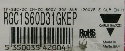 NEW CARLO GAVAZZI RGC1S60D31GKEP CONTACTOR