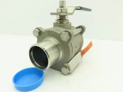 PBM  SPH-H5B-A-A038 Stainless 316 Sanitary 3Pc Ball Valve 2" Butt Weld 720PSI