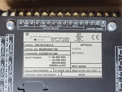 USED GE MULTILIN 369-HI-R-M-0-0