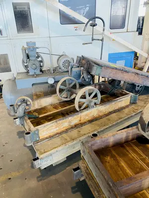 (2) 29" X 60" WOODEN MATERIAL CARTS WITH CASTERS. STOCK # 0312821