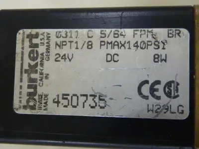 USED BURKERT EASY FLUID CONTROL SYS 311-C-5/64-FPM-BR