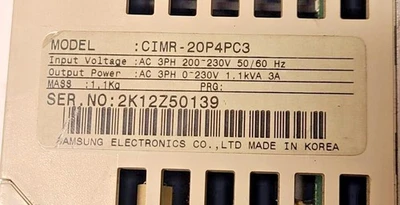 Samsung Moscon PC3 Frequency Inverter AC Drive CIMR-20P4PC3 200V 3 Phase 0.4kw